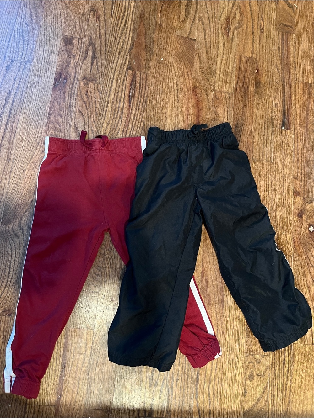 Kids Athletic Track Pants - Black and Maroon